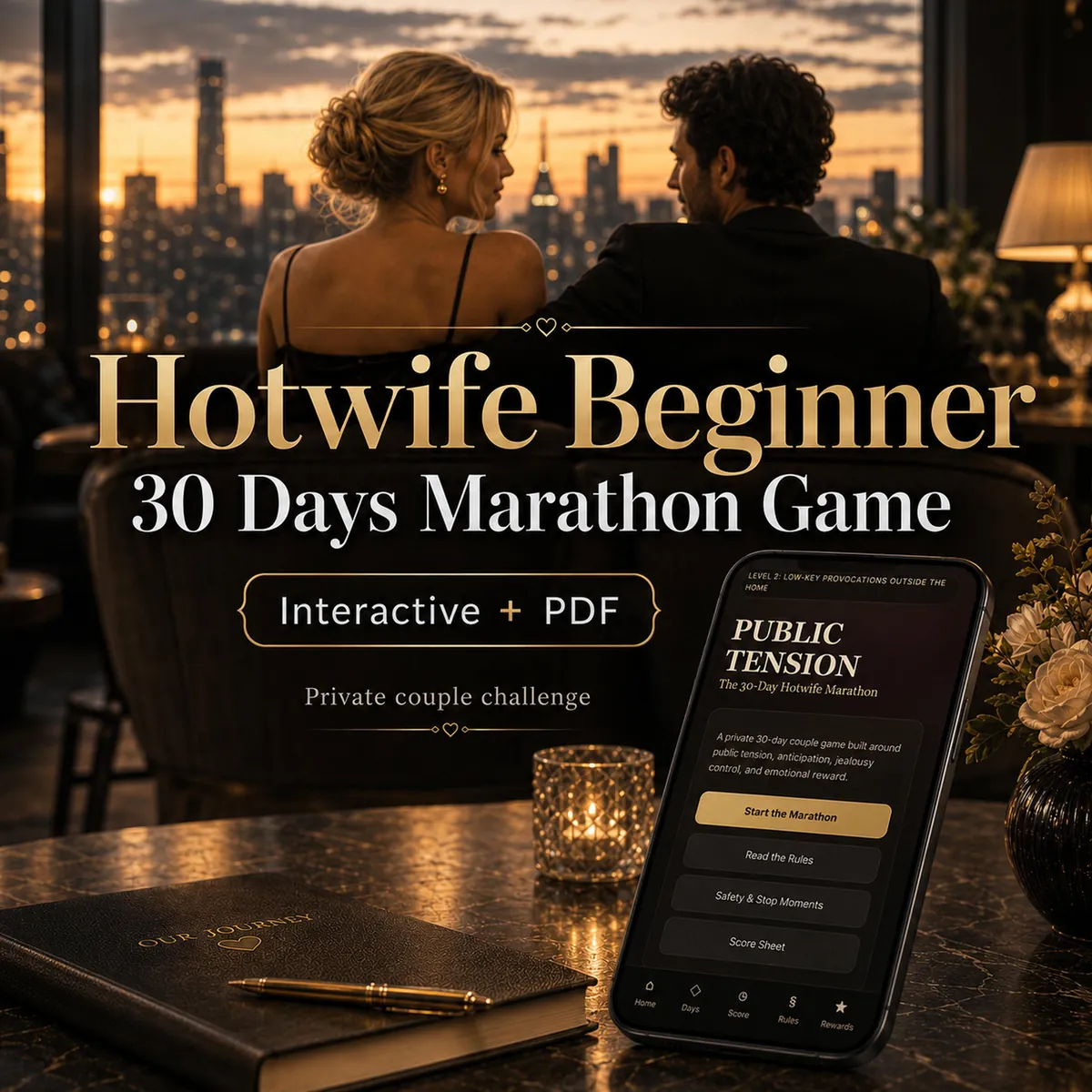 Hotwife Beginner 30 Day Challenge Game for Couples, Interactive PDF Guide, Hotwife Training Workbook image 1